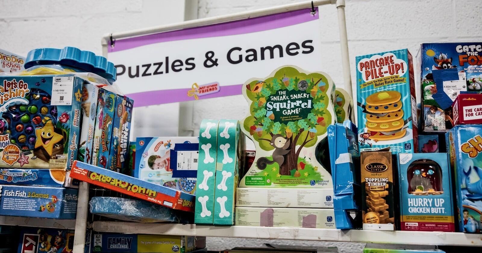 Shelves of Barbie cars
