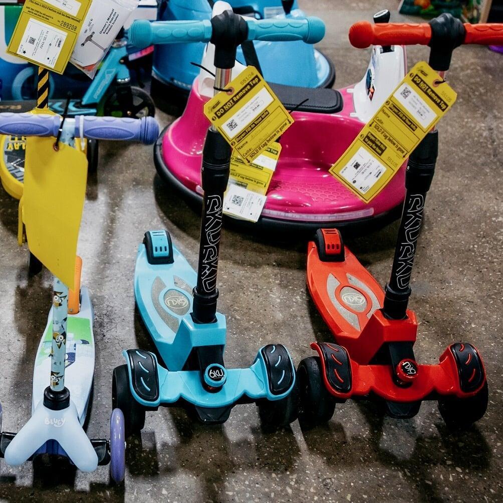 Scooters on the sales floor